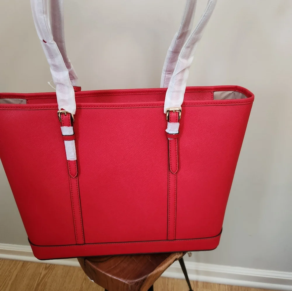 Michael Kors Jet Set Travel Large Saffiano Leather Tote Bag - Picture 2 of 4